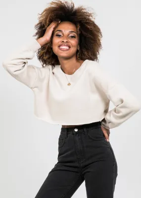 Sweat-shirt court beige